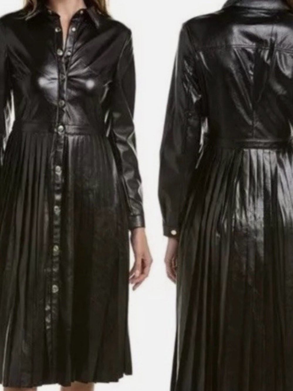 Elie Tahari Black Pleated Dress